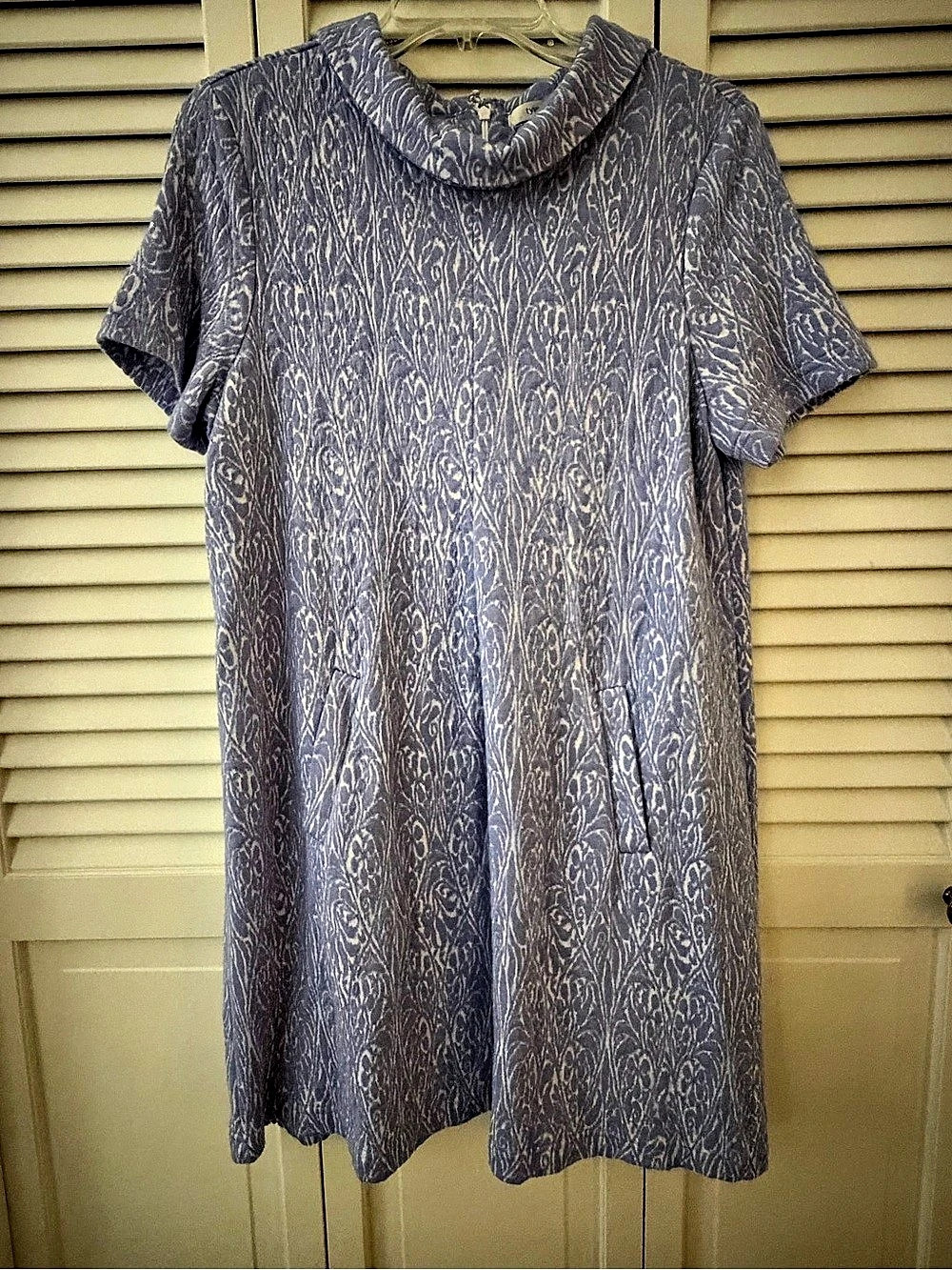 Tyler Boe Kim Dress Abstract Mini Dress Blue & White Medium